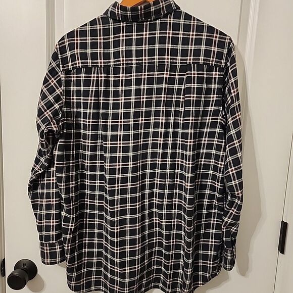 Uniqlo Flannel Shirt 100% Cotton Mens Size XL Black Plaid Button Up Long Sleeve - Picture 3 of 9